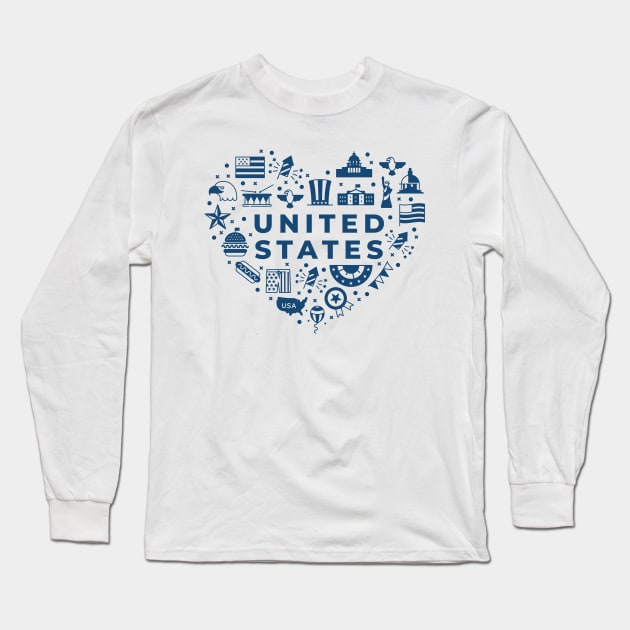 US Long Sleeve T-Shirt by SunburstGeo